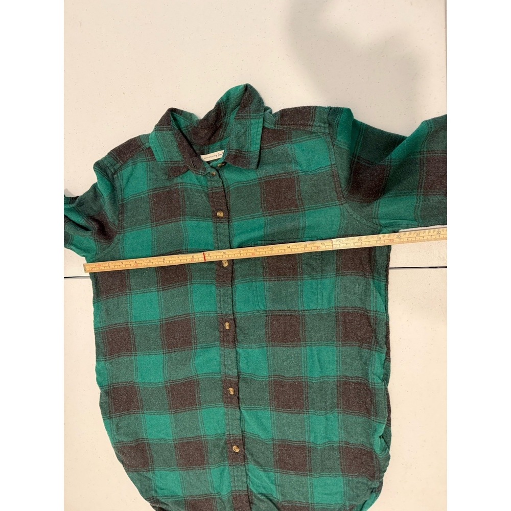 American Eagle‎ Outfitters Green Black Plaid Flannel Boyfriend Fit Shirt Medium - Picture 10 of 10
